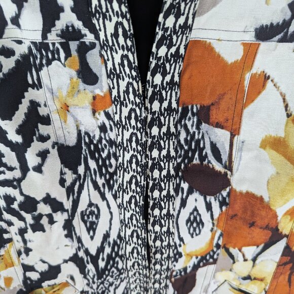 Chico's Black/White/Yellow/Orange Speckled Blazer - Small - Picture 4 of 7